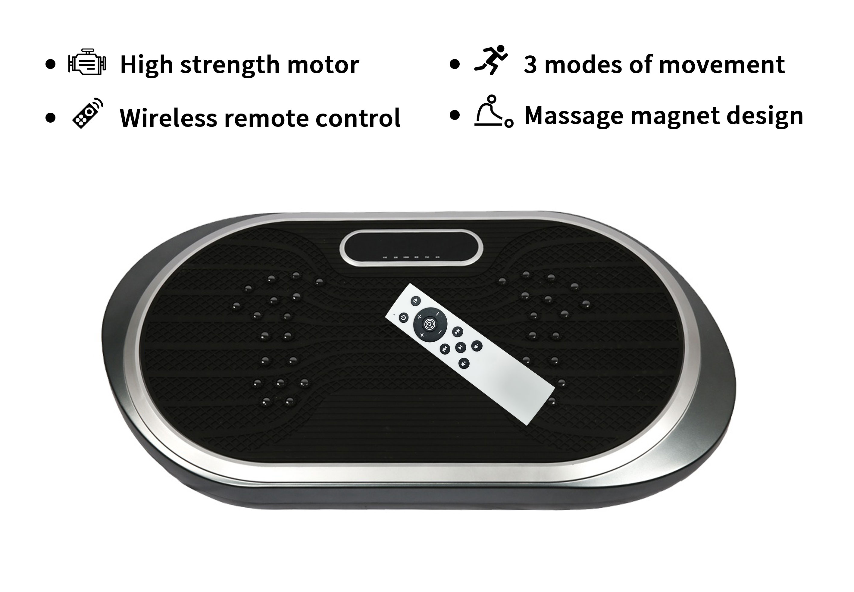 1.Lose Weight Faster——Vibration Plate will enhance your exercise to burn fat and clear cellulite in half the time. Our vibrating plate exercise machine will help stimulate your every muscle and activate natural lymphatic drainage to boost detox and natural weight loss.
